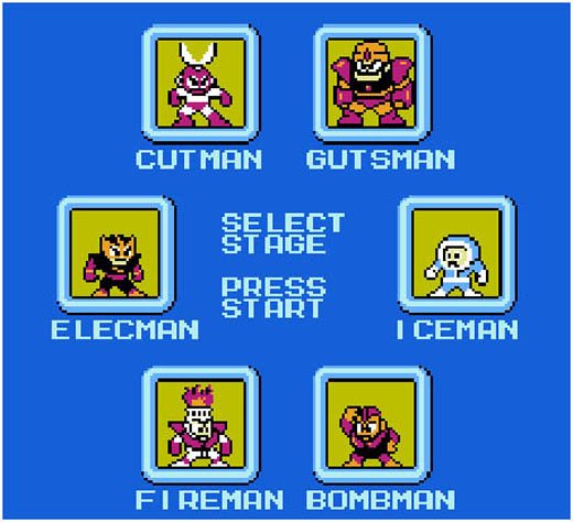 Tela de seleção de estágios