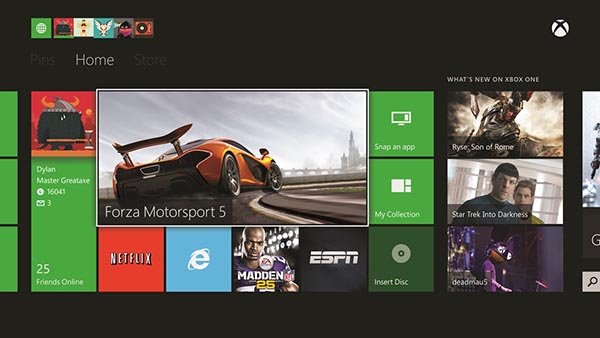 Interface do XBOX One